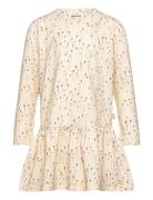 Dress L/S Gather Printed Petit Piao Beige