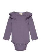 Body L/S Modal Frill Petit Piao Purple