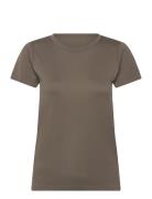 Julee W Loose Fit S/S Seamless Tee Athlecia Khaki