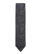 Paisley Pattern Tie 7 Cm Lindbergh Black Blue