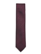 Structured Linen Blend Tie 7 Cm Lindbergh Black Burgundy