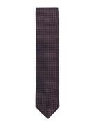 Polyester Tie W?. Pattern 7 Cm Lindbergh Black Burgundy