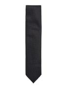 Polyester Tie With Dots 7 Cm Lindbergh Black Black