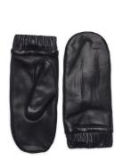 Mitten Leather W Elastic Cuff Lindex Black