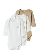 Nbnbody 3P Ls Oxford Bear Noos Name It Beige