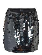 Nmmille Hw Short Big Sequin Skirt Wvn NOISY MAY Silver