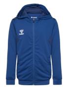 Hmlauthentic Pl Zip Hoodie Kids Hummel Blue