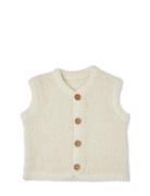 Vest Bouclé Merino Wool W. Buttons Smallstuff Cream