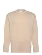 Slhlooseoscar Ls O-Neck Tee Noos Selected Homme Beige