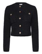 Button Knitted Jacket Bubbleroom Black