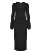 Rudina Puff Sleeve Midi Dress Bubbleroom Black