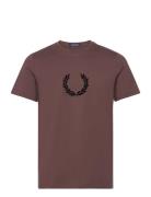 Flocked Laurel W Gra Tee Fred Perry Brown