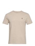 Custom Slim Fit Jersey Crewneck T-Shirt Polo Ralph Lauren Beige