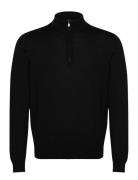 100% Merino Wool Sweater With Zip-Neck Mango Black