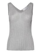 Slfdagni Sl Knit Rib Top Selected Femme Silver