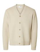 Slhcody Ls Knit Relaxed Cardigan Selected Homme Cream