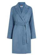 Reg Df Wool Belted Coat Tommy Hilfiger Blue