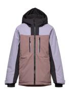 Girls Jr. Ski Jacket -Contrast Color Kids Patterned