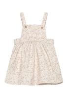 Floral Cotton Pinafore Dress Mango Beige