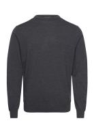 100 % Merino Crew Neck Knit Lindbergh Black Grey