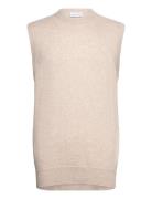 Man Classic O-Neck Vest Davida Cashmere Beige