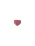 Enamel Heart Charm, Gold Design Letters Pink