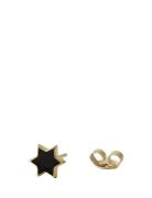 Earring Stud Enamel Star Design Letters Gold