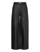 Felise High Rise Wide Leather Pants Malina Black