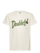 Ola Junior Script & Badge T-Shirt Double A By Wood Wood Cream