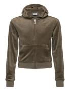 Tonal Zip Through Hoodie Juicy Couture Brown