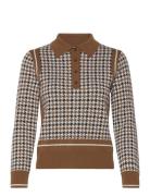 Houndstooth Jacquard Polo GANT Brown