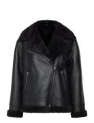 Jacket With Shearling-Effect Lining Mango Black