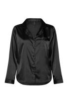 Satin Long-Sleeved Jacket Hunkemöller Black