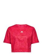 Techfit Print Training Crop Top Adidas Performance Red