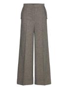 Mini Check Wide Leg Pants - Inja Rabens Sal R Brown