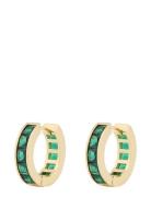 Tina St Ring Ear G/Green - SNÖ Of Sweden Gold