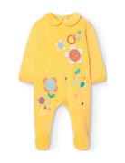 Velour Play Suit For Baby Girl -Bci Boboli Yellow