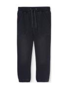 Fleece Denim Trousers For Boy -Bci Boboli Black