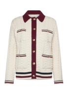 Contrast Cable Knit Cardigan GANT White