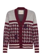 Houndstooth V-Neck Cardigan GANT Burgundy