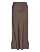 Aubree Satin Maxi Skirt Malina Brown