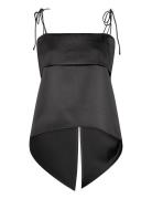 Mette Open Back Strappy Top Malina Black