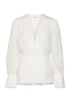 Wilhelmina Wrap Detail Chiffon Blouse Malina White