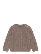 Butt D Knit Braided Sweater Mango Brown