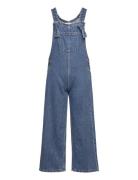 Long Denim Dungarees Mango Blue