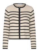 Striped Knitted Jacket Mango Cream