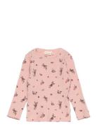 T-Shirt Ls Aop Rib Minymo Pink