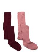 2-Pack Stockings W. Pattern Minymo Pink