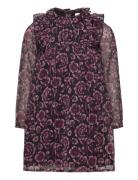 Dress Flower Dot Creamie Burgundy