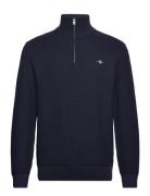 Cotton Textured Half Zip GANT Navy